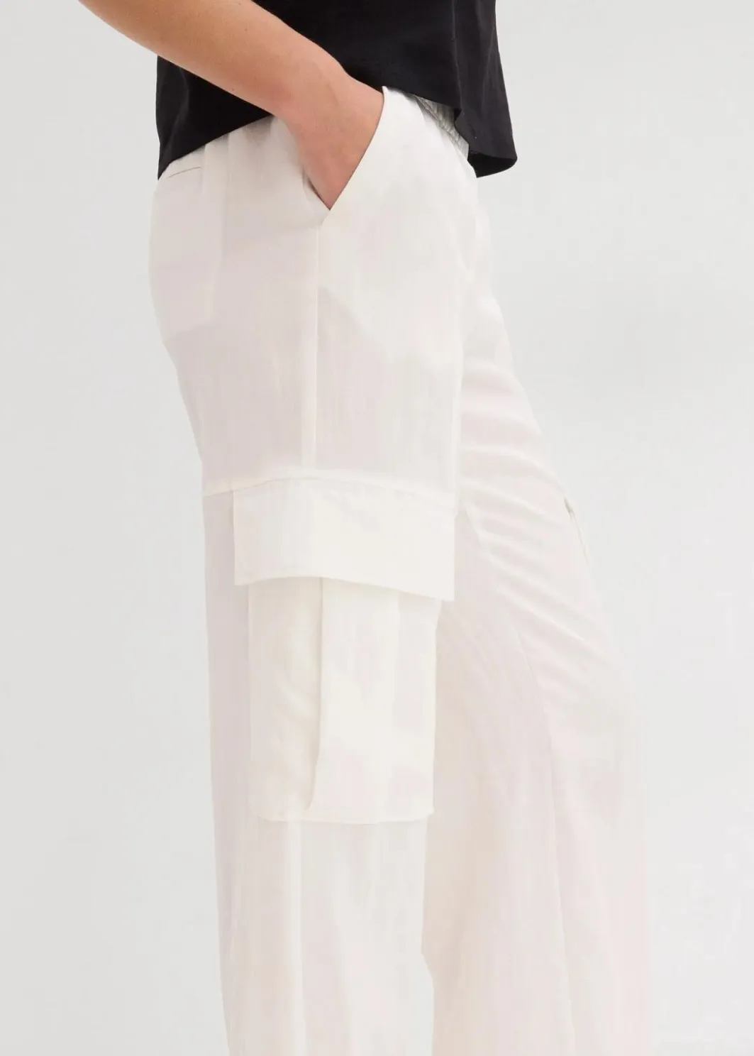 Damen bonprix Hosen|Cargohose aus fließendem Lyocell-Mix
