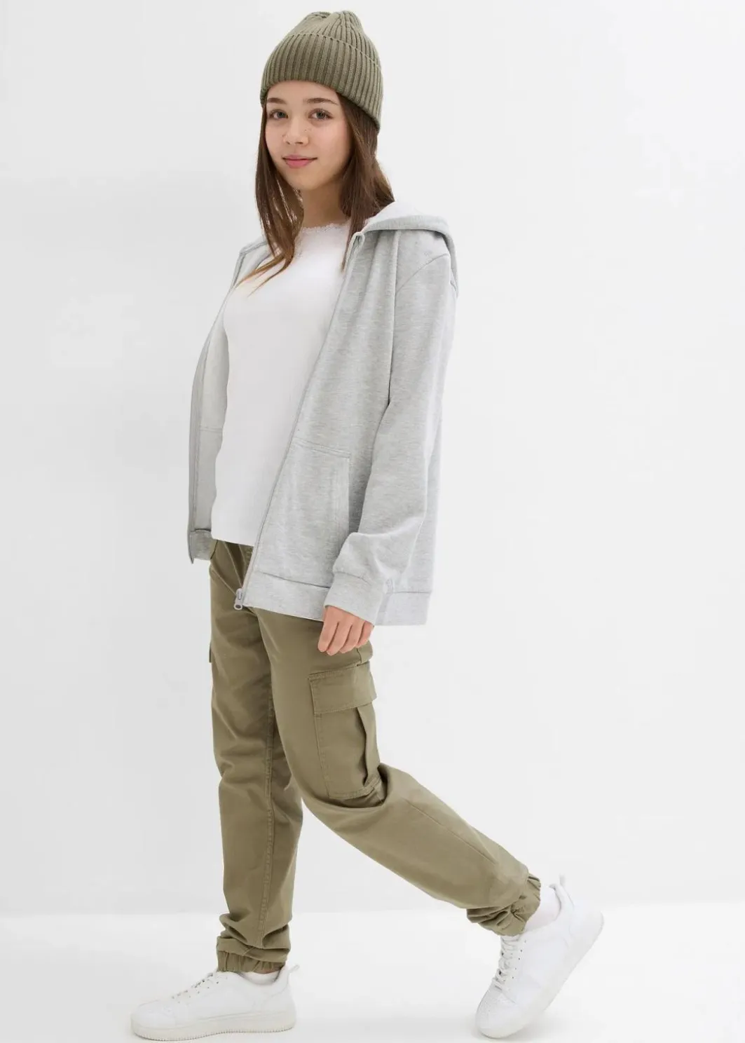 Kinder bonprix Mädchen 9-16 Jahre·Hosen & Leggings|Cargohose mit aufgesetzten Taschen