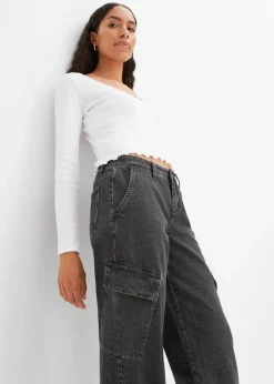 Sale Cargo-Jeans Mid Waist Damen Jeans