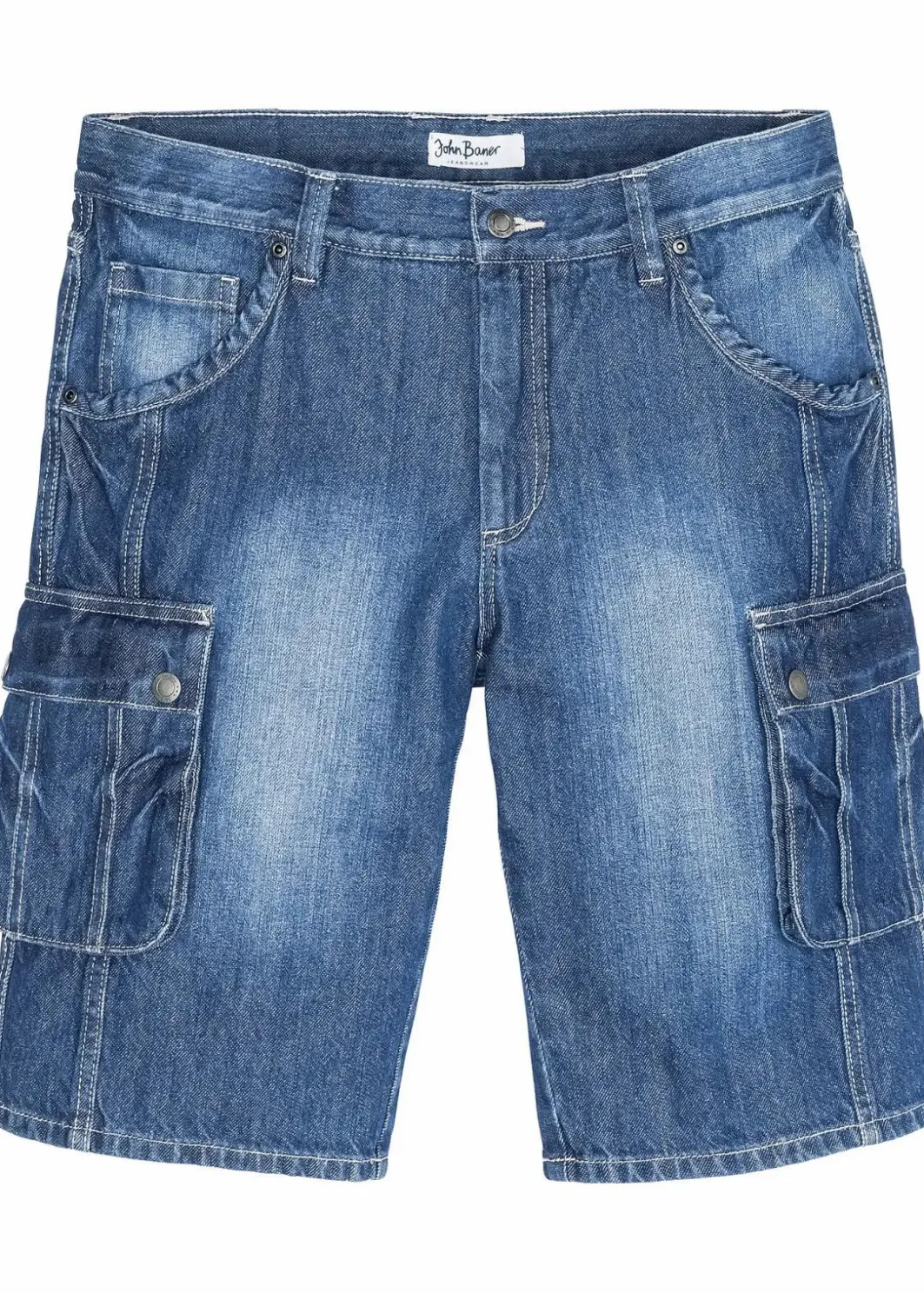 Herren bonprix Große Größen|Shorts|Cargo-Jeans-Bermuda Regular Fit