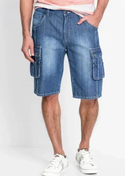 Herren bonprix Große Größen|Shorts|Cargo-Jeans-Bermuda Regular Fit