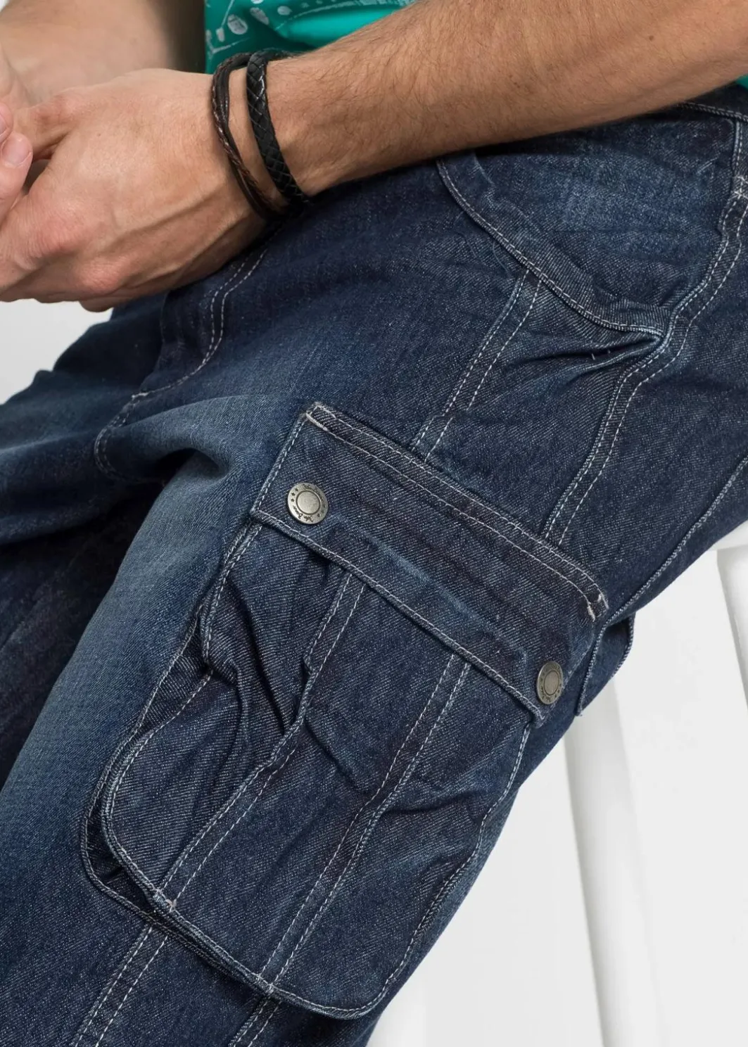 Hot Cargo-Jeans-Bermuda Regular Fit Herren Jeans|Shorts