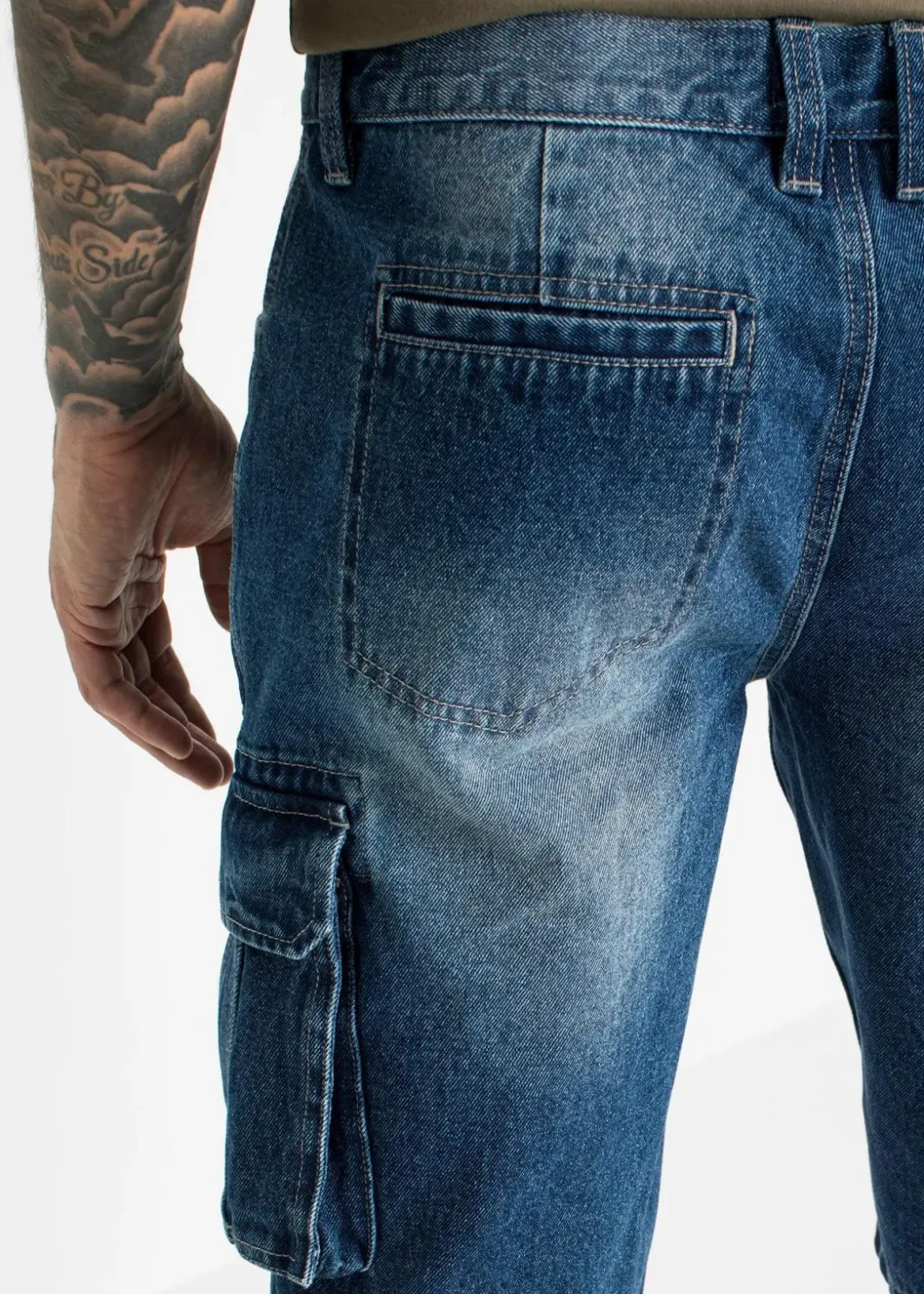 New Cargo-Jeans-Longbermuda, Relaxed Fit Herren Große Größen|Shorts