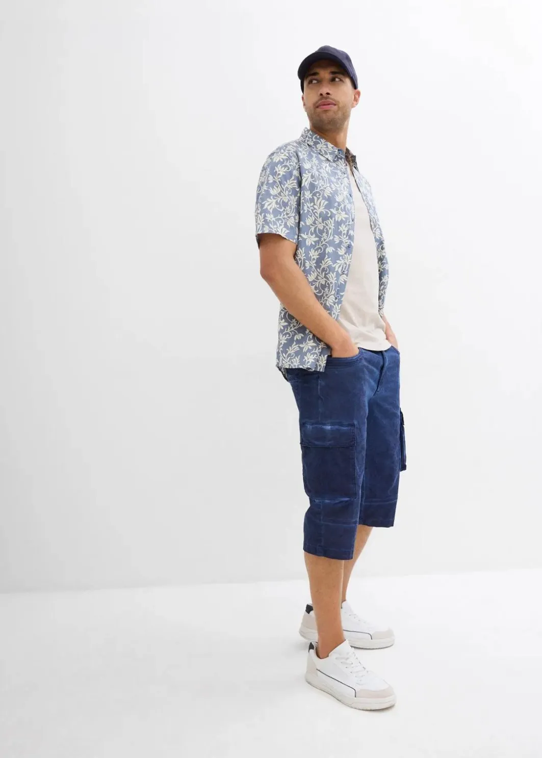 Herren bonprix Hosen|Shorts|Cargo-Long-Stretch-Bermuda mit Komfortschnitt, Regular Fit
