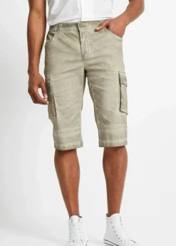 New Cargo-Long-Stretch-Bermuda mit Komfortschnitt, Regular Fit Herren Große Größen|Shorts