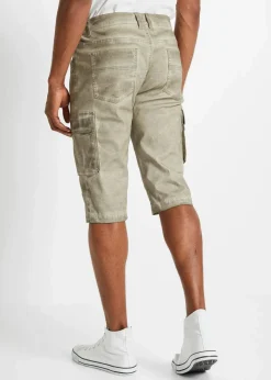 New Cargo-Long-Stretch-Bermuda mit Komfortschnitt, Regular Fit Herren Große Größen|Shorts