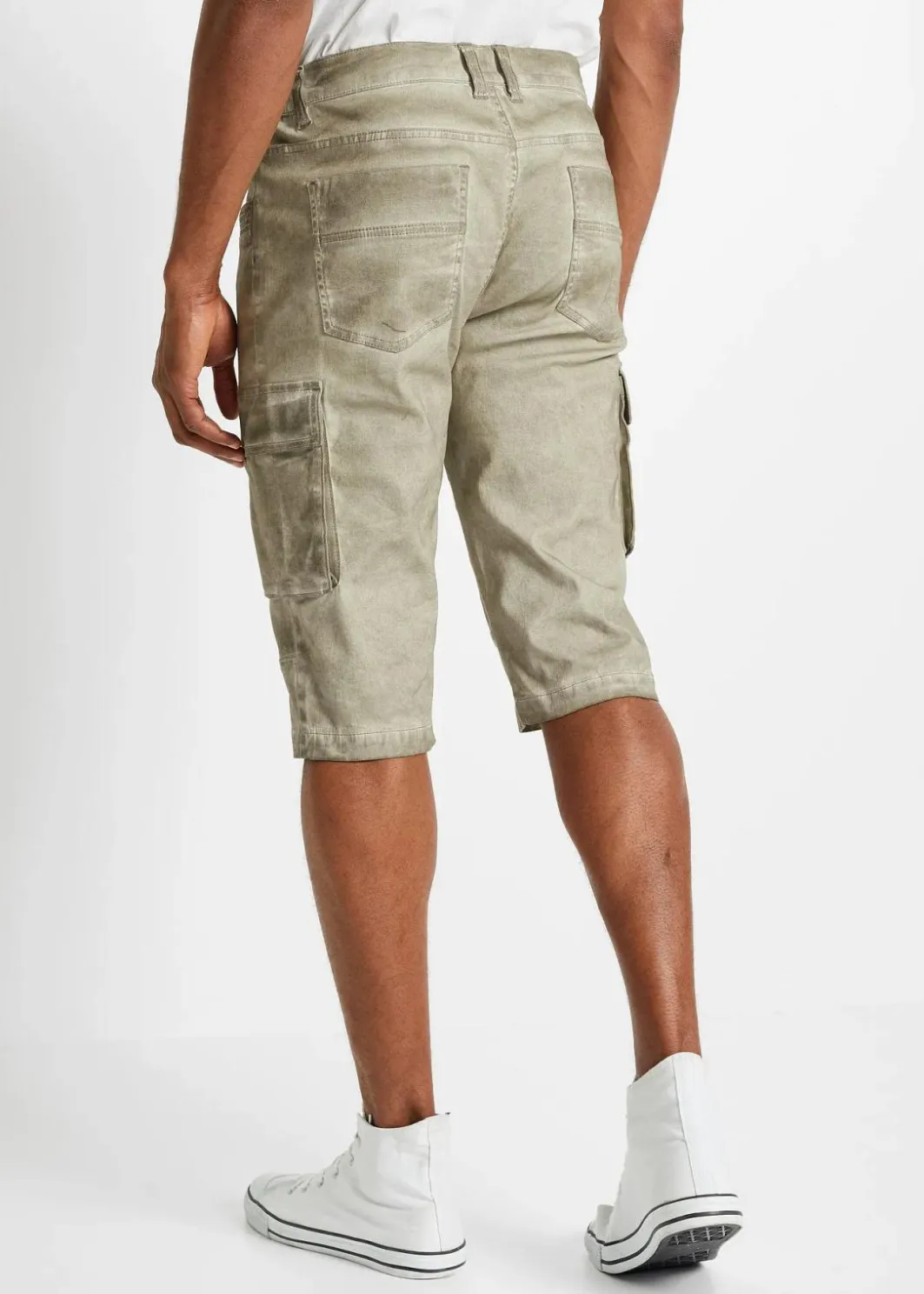 New Cargo-Long-Stretch-Bermuda mit Komfortschnitt, Regular Fit Herren Große Größen|Shorts
