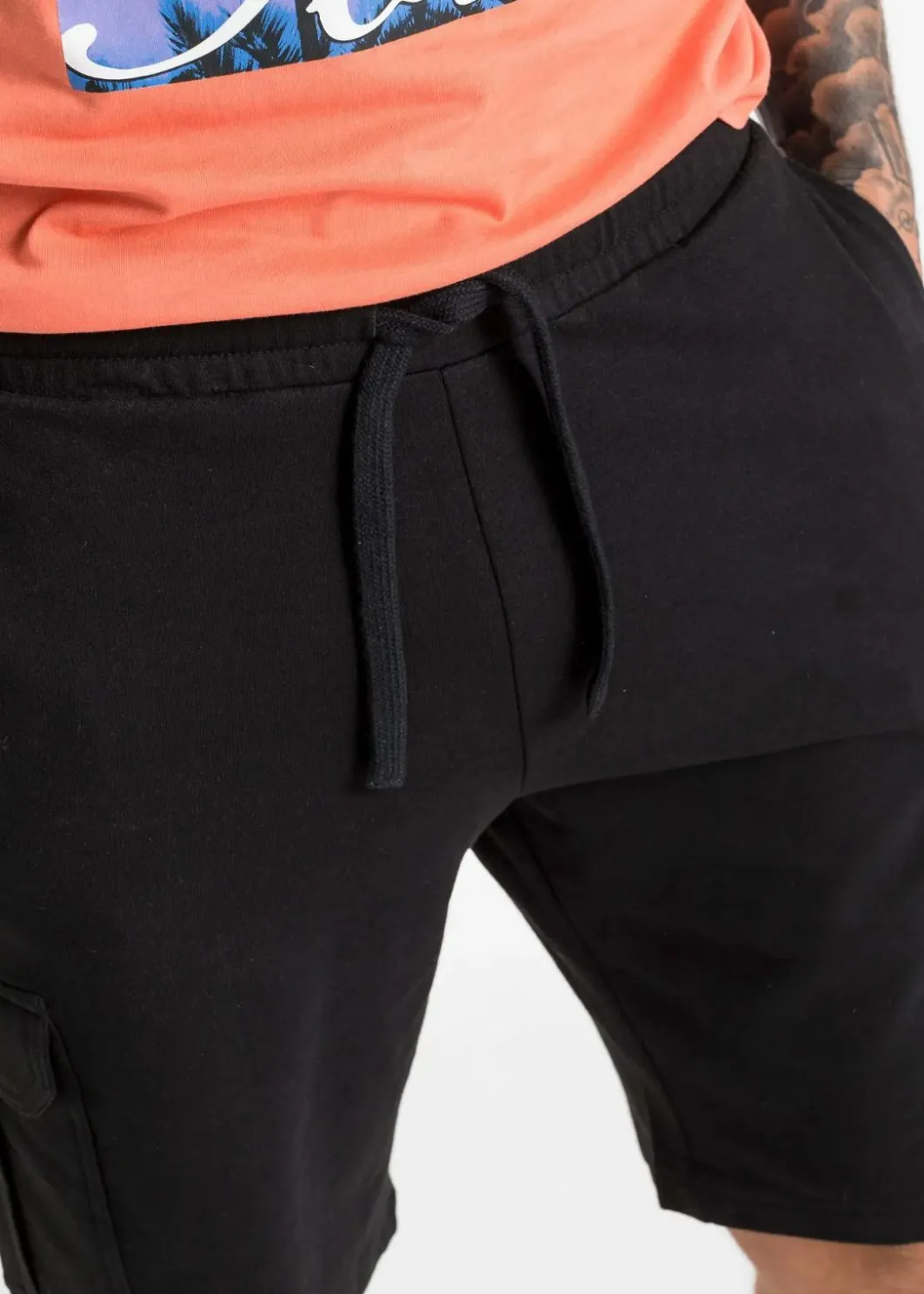 Herren bonprix Shorts|Sportbekleidung|Cargo-Sweat-Bermuda