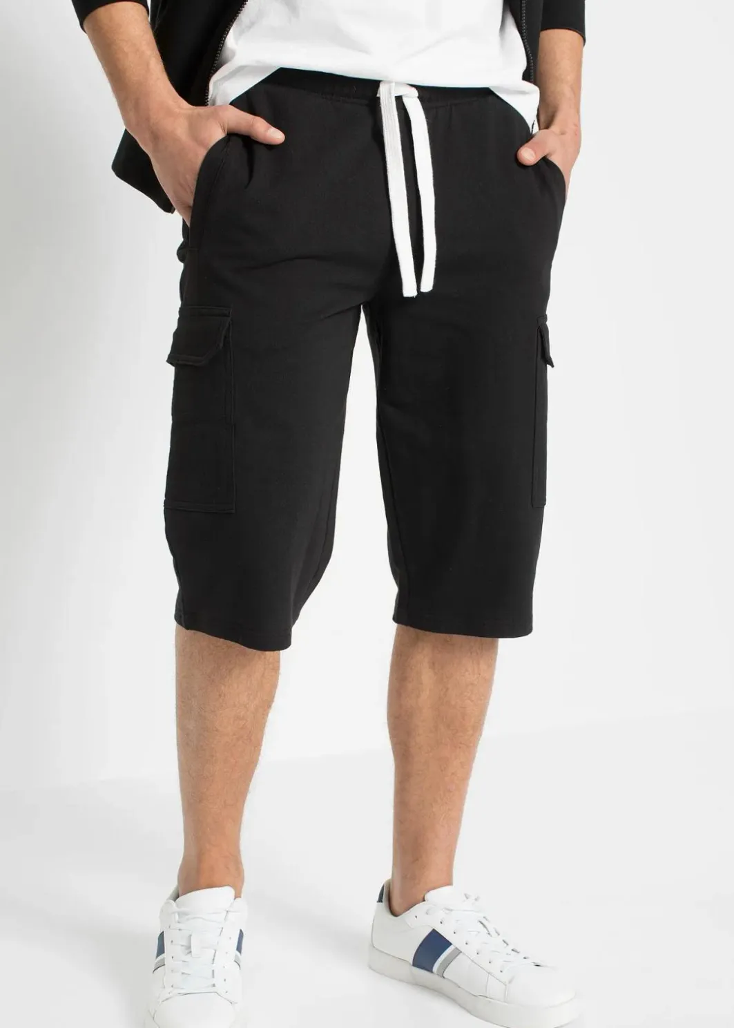 Herren bonprix Hosen|Sportbekleidung|Cargo-Sweatbermuda aus reiner Bio-Baumwolle