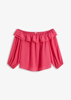 Damen bonprix Bekleidung·Jacken & Mäntel|Blusen & Tuniken|Carmenbluse aus recyceltem Polyester