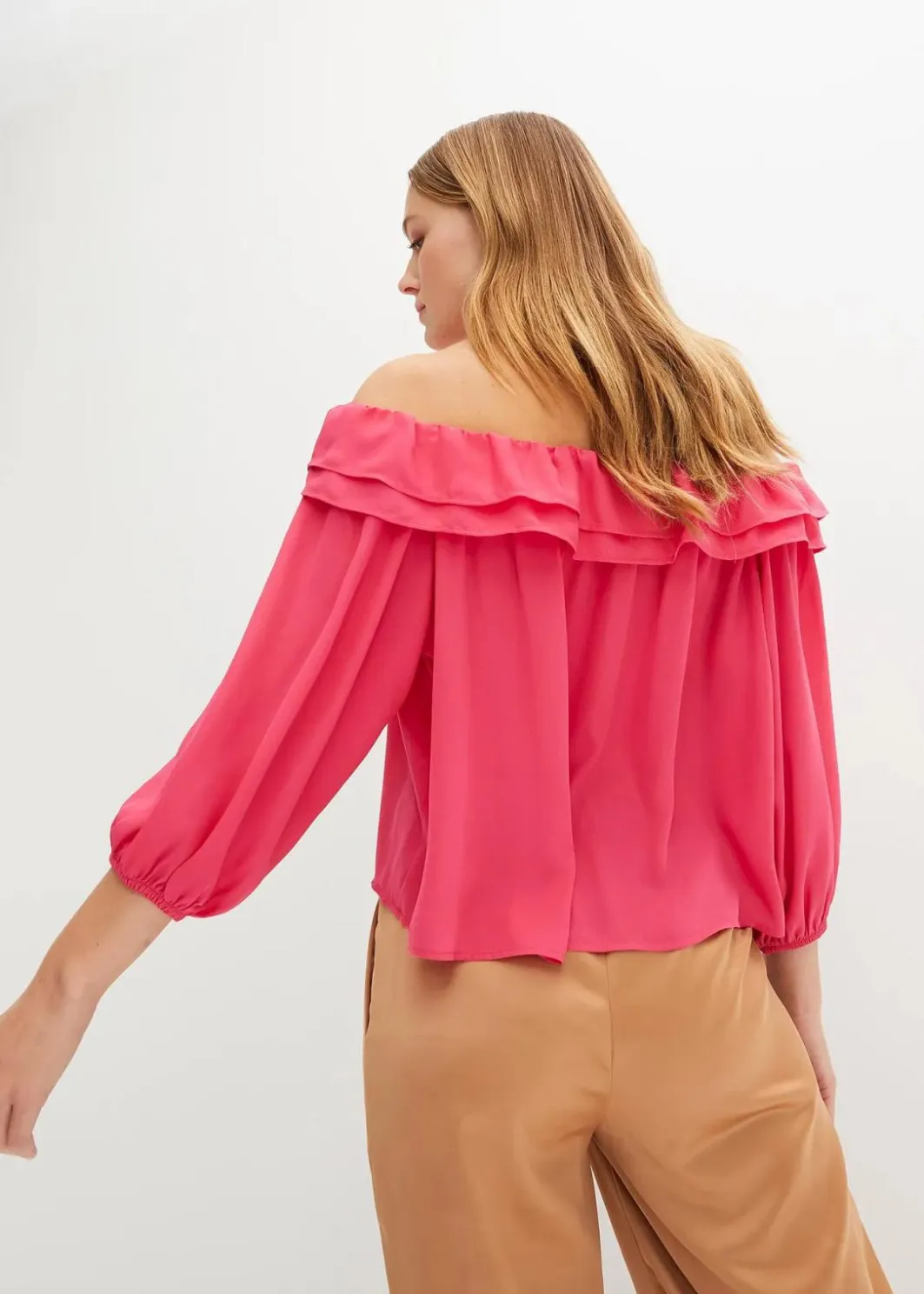 Damen bonprix Bekleidung·Jacken & Mäntel|Blusen & Tuniken|Carmenbluse aus recyceltem Polyester