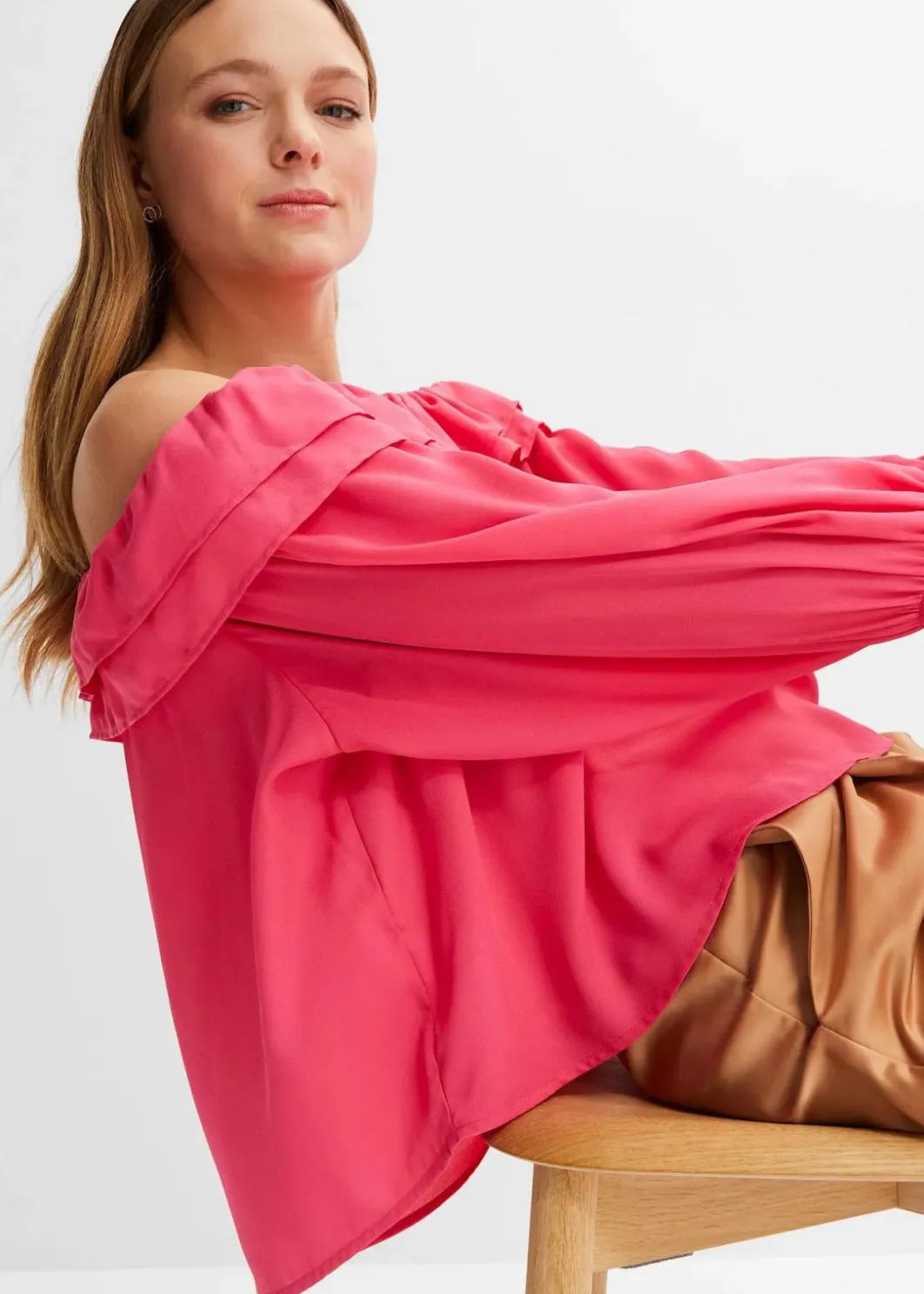 Damen bonprix Bekleidung·Jacken & Mäntel|Blusen & Tuniken|Carmenbluse aus recyceltem Polyester