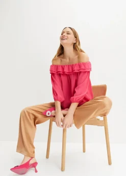 Damen bonprix Bekleidung·Jacken & Mäntel|Blusen & Tuniken|Carmenbluse aus recyceltem Polyester