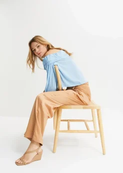 Clearance Carmenbluse aus recyceltem Polyester Damen Nachhaltigere Materialien|Blusen & Tuniken