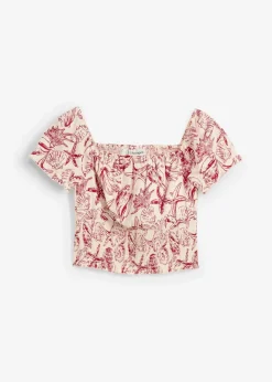 Online Carmenbluse aus reiner Baumwolle Damen Blusen & Tuniken