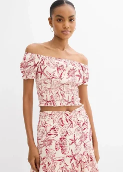 Online Carmenbluse aus reiner Baumwolle Damen Blusen & Tuniken