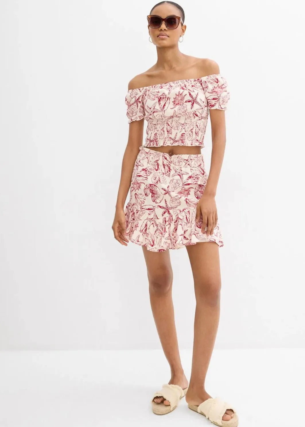 Online Carmenbluse aus reiner Baumwolle Damen Blusen & Tuniken