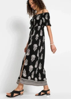 Discount Carmen-Kleid aus fließender Viskose Damen Bekleidung·Pullover & Strickjacken|Kleider