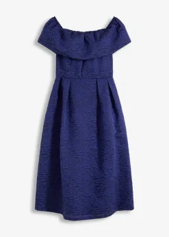 Carmen-Kleid aus glänzendem Jacquard Damen Festliche Mode|Kleider