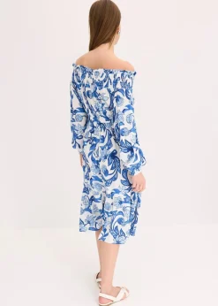 Discount Carmen-Kleid aus strukturierter Viskose Damen Bekleidung·Pullover & Strickjacken|Kleider