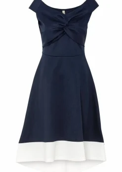 Damen bonprix Bekleidung·Pullover & Strickjacken|Festliche Mode|Carmen-Kleid mit Knotendetail