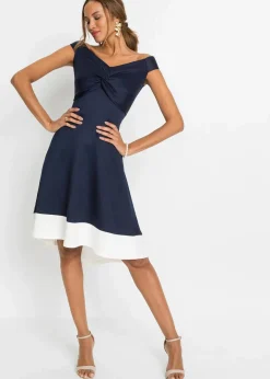 Damen bonprix Bekleidung·Pullover & Strickjacken|Festliche Mode|Carmen-Kleid mit Knotendetail