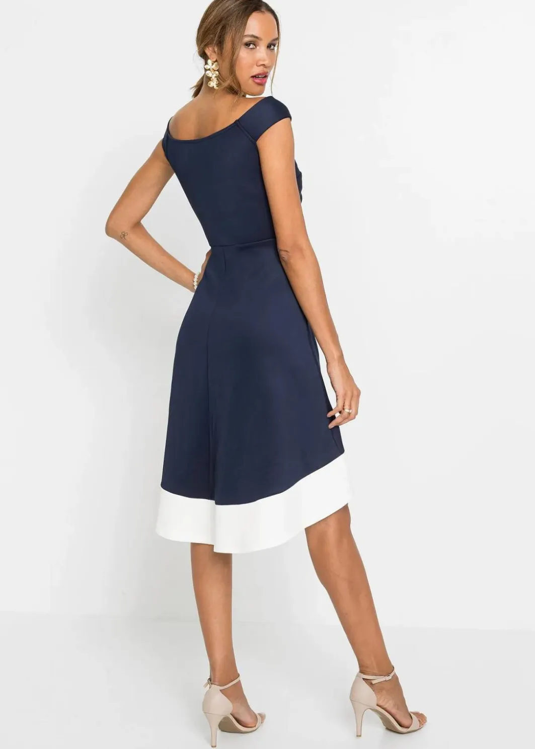 Damen bonprix Bekleidung·Pullover & Strickjacken|Festliche Mode|Carmen-Kleid mit Knotendetail