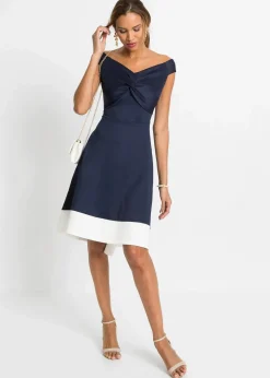 Damen bonprix Bekleidung·Pullover & Strickjacken|Festliche Mode|Carmen-Kleid mit Knotendetail
