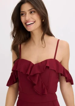 Damen bonprix Festliche Mode|Kleider|Carmen-Kleid mit Volants