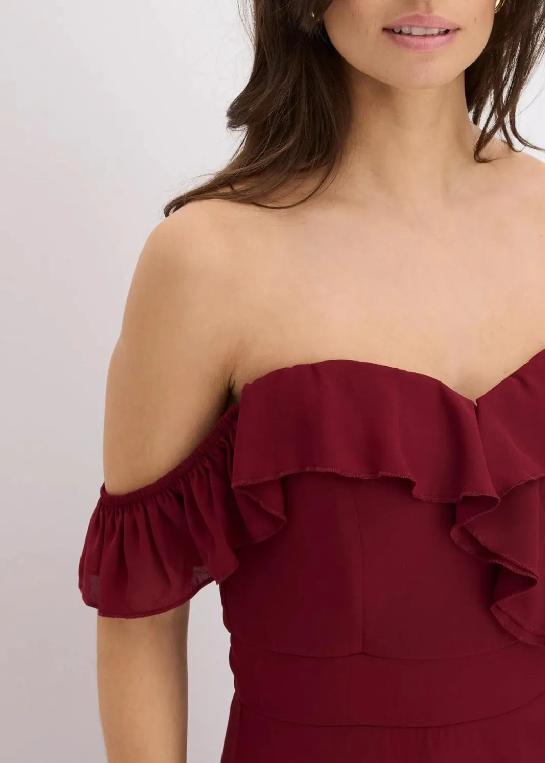 Damen bonprix Festliche Mode|Kleider|Carmen-Kleid mit Volants