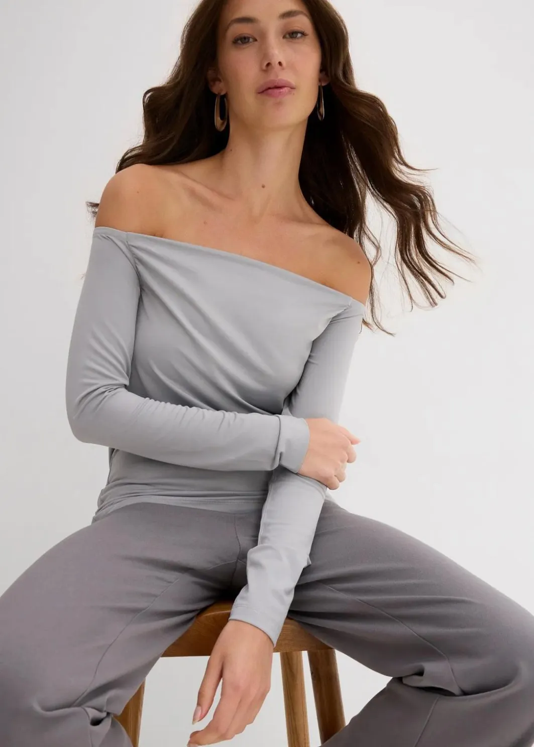 Discount Carmenshirt aus leichtem Jersey Damen Shirts & Tops|Nachhaltigere Materialien