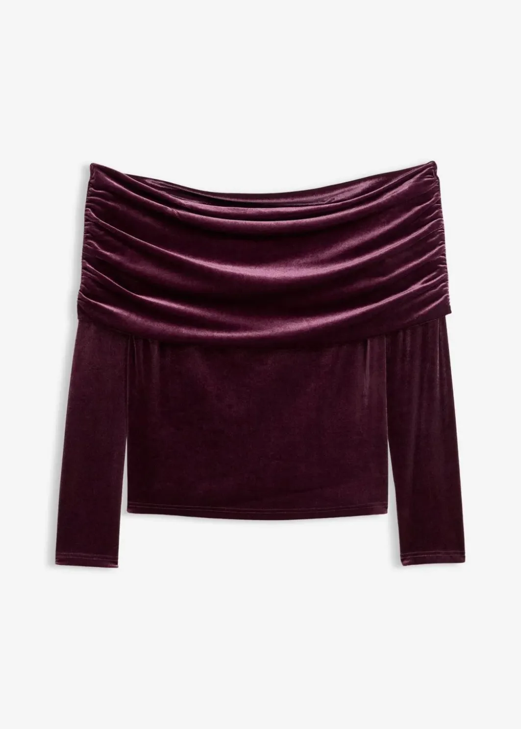Sale Carmenshirt aus softem Samt Damen Shirts & Tops