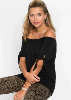 Best Carmenshirt mit Bindedetail Damen Shirts & Tops
