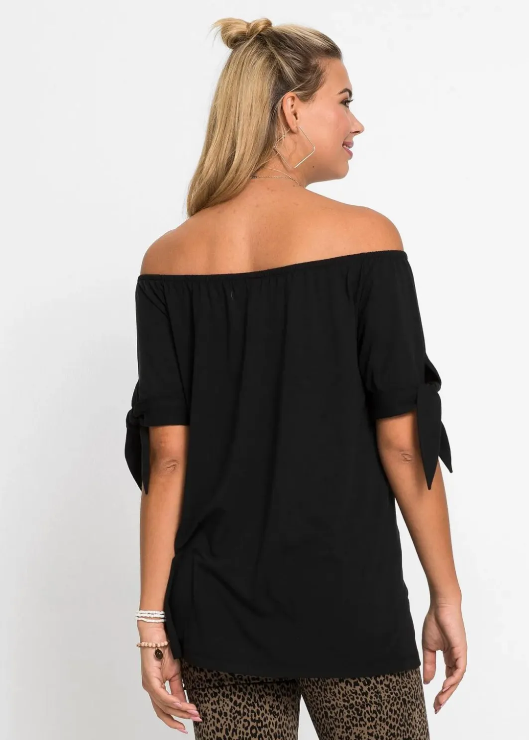 Best Carmenshirt mit Bindedetail Damen Shirts & Tops