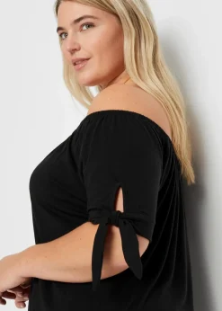 Best Carmenshirt mit Bindedetail Damen Shirts & Tops
