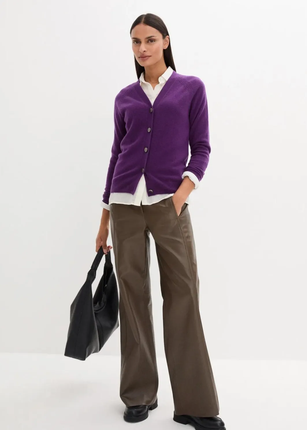 Damen bonprix Pullover & Strickjacken|Strickmode|Cashmerestrickjacke mit Good Cashmere Standard®-Anteil