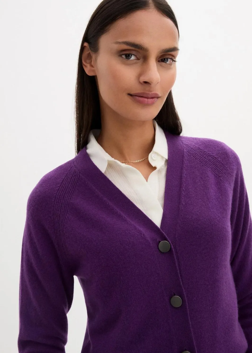Damen bonprix Pullover & Strickjacken|Strickmode|Cashmerestrickjacke mit Good Cashmere Standard®-Anteil