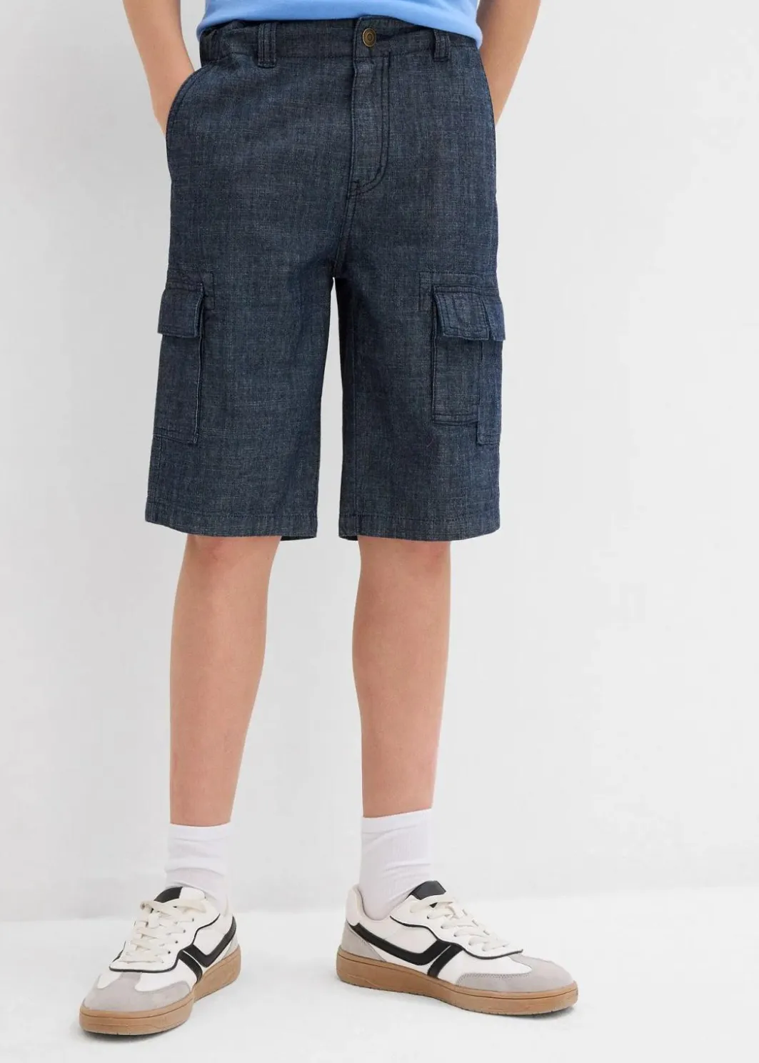 Sale Chambray-Cargo-Longshorts, Regular Fit Kinder Jungen 9-16 Jahre·Jeans|Jungen 9-16 Jahre·Shorts
