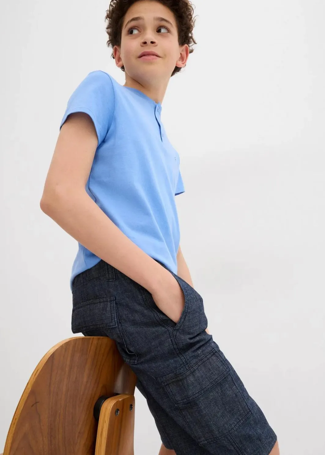 Sale Chambray-Cargo-Longshorts, Regular Fit Kinder Jungen 9-16 Jahre·Jeans|Jungen 9-16 Jahre·Shorts