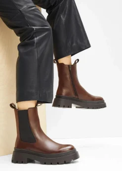 Clearance Chelsea-Boots aus Leder Damen Stiefeletten|Boots