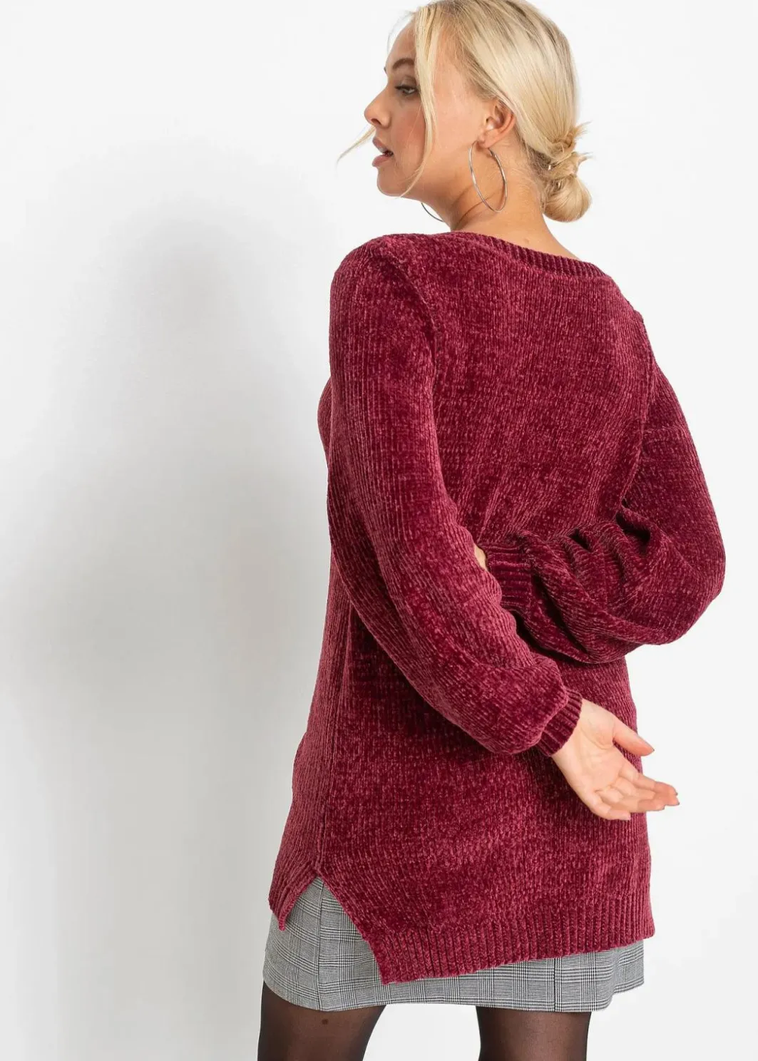 Hot Chenille-Longpullover Damen Pullover & Strickjacken|Nachhaltigere Materialien