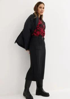 Damen bonprix Nachhaltigere Materialien|Blusen & Tuniken|Chiffon Bluse mit Smok-Details