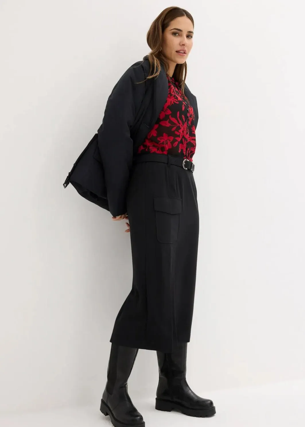 Damen bonprix Nachhaltigere Materialien|Blusen & Tuniken|Chiffon Bluse mit Smok-Details