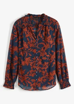 Damen bonprix Bekleidung·Jacken & Mäntel|Blusen & Tuniken|Chiffon Bluse mit Smok-Details