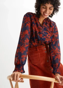 Damen bonprix Bekleidung·Jacken & Mäntel|Blusen & Tuniken|Chiffon Bluse mit Smok-Details