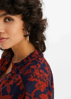Damen bonprix Bekleidung·Jacken & Mäntel|Blusen & Tuniken|Chiffon Bluse mit Smok-Details