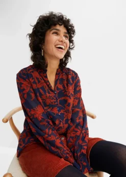 Damen bonprix Bekleidung·Jacken & Mäntel|Blusen & Tuniken|Chiffon Bluse mit Smok-Details