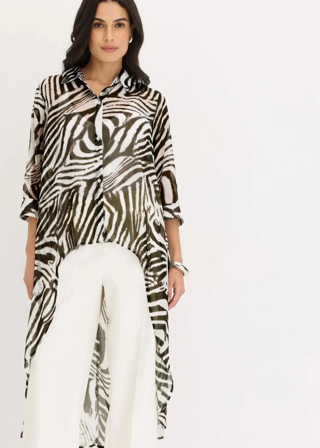 Damen bonprix Blusen & Tuniken|Chiffon- Longbluse