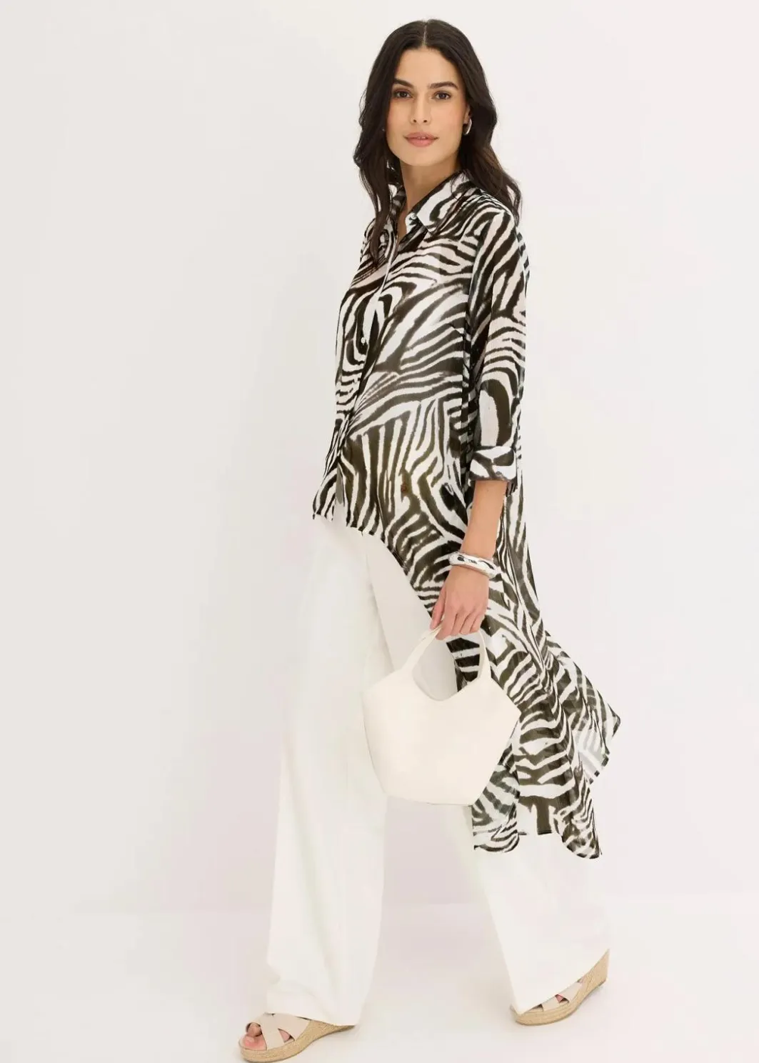 Damen bonprix Blusen & Tuniken|Chiffon- Longbluse