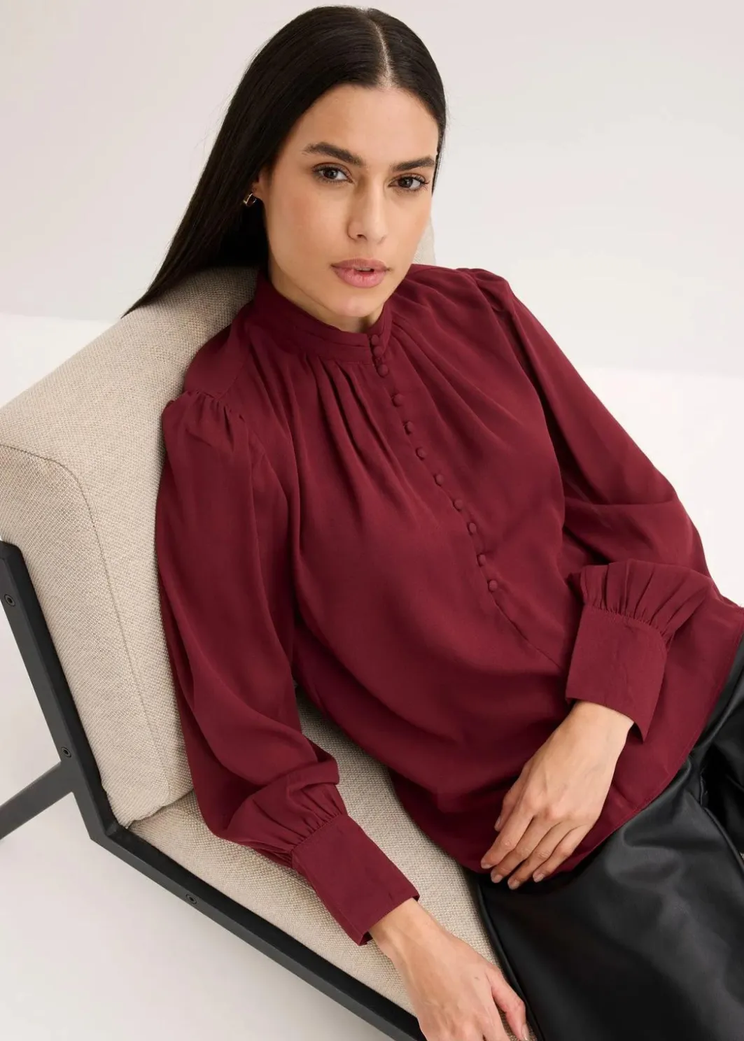 Damen bonprix Blusen & Tuniken|Bekleidung·Jacken & Mäntel|Chiffon Tunikabluse